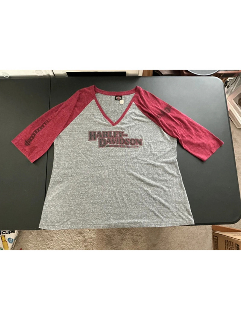 Harley Davidson Raglan V-Neck Tee